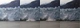 Alaska Trip - Glacier Bay Cruising - Tarr Inlet - Margerie Glacier Calving Collage - This collage show the latter half of a Margerie Glacier calving. I was very fortunate to get it. I was going down to the bow from the "Crow's Nest" where I had spent most of the day. As I walked through the door onto the Promenade Deck the calving started. I had my camera in my hand and started taking pictures. The pictures cover about 7 seconds of the ice fall, with the last picture being about 30 seconds later as the waves spread from the fall. Alaska Trip - Glacier Bay Cruising - Tarr Inlet - Margerie Glacier Calving Collage